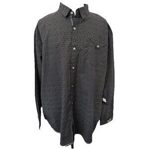 Six Lincoln New York Men’s Shirt Collared Long Sleeve 4XL Button Up Black